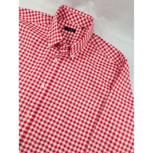 New No Tags Turtleson Button Front Performance Golf Performance LS Gingham Large